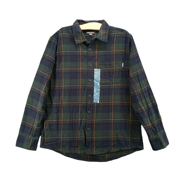 Eddie Bauer Men's Button Up Shirt Multicolor Plaid Large Flannel Cotton - Picture 1 of 13